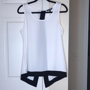 Express Top Blouse Tank Top White and Black Size M